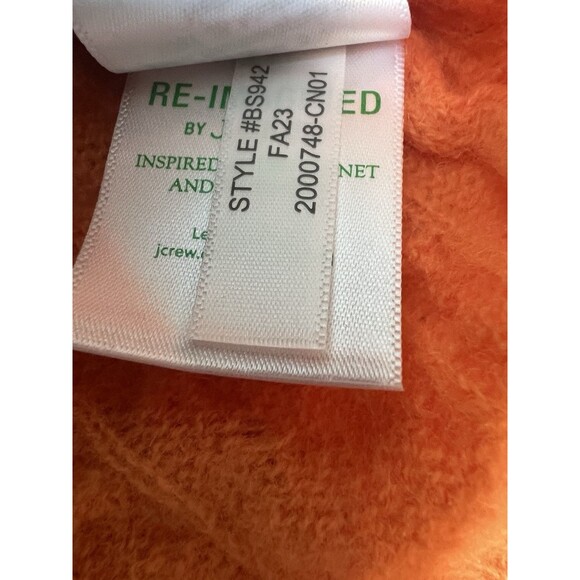 J Crew Cashmere cropped cable-knit crewneck sweater small Orange - Picture 9 of 11